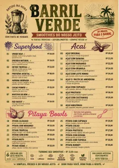 Heritage Taproom menu template preview