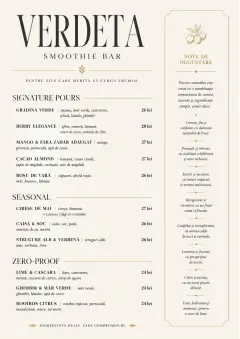 Boutique Pour Card menu template preview