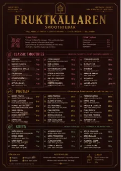 Editorial Cellar menu template preview