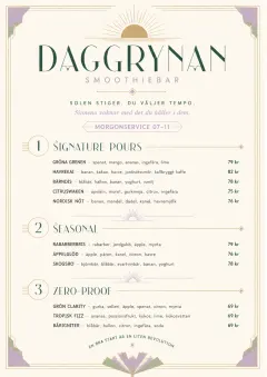Boutique Pour Card menu template preview