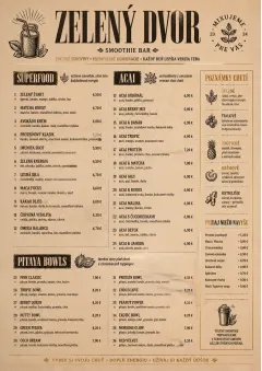 Heritage Taproom menu template preview