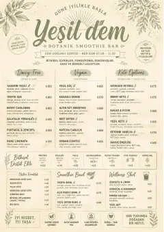 Botanical Infusion menu template preview