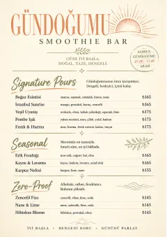 Boutique Pour Card menu template preview