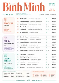 Modern Minimal Pour menu template preview