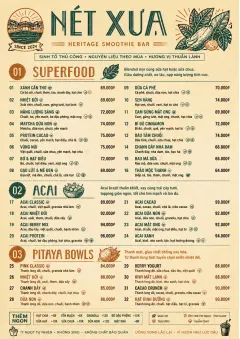 Heritage Taproom menu template preview