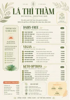 Botanical Infusion menu template preview