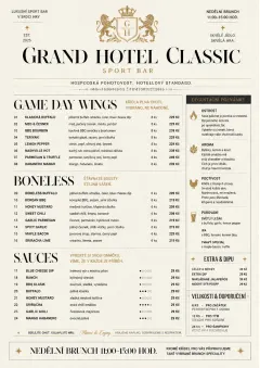 Grand Hotel Classic menu template preview