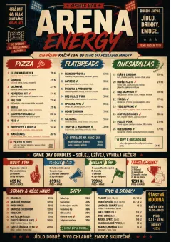 Sports Arena Energy menu template preview