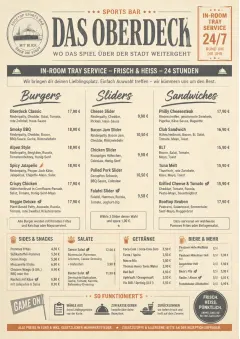 In-Room Tray Service menu template preview