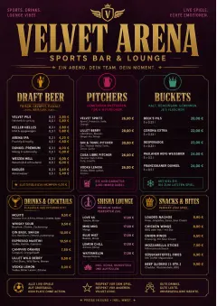 Lounge Velvet menu template preview