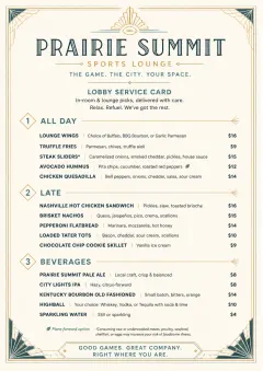 Lobby Service Card menu template preview