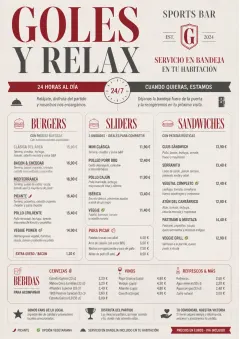 In-Room Tray Service menu template preview