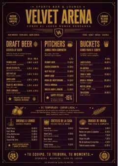Lounge Velvet menu template preview