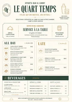 Lobby Service Card menu template preview