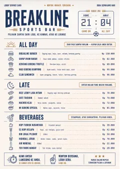 Lobby Service Card menu template preview