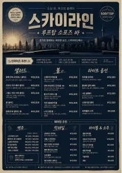 Rooftop Skyline menu template preview