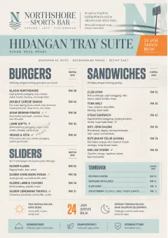 In-Room Tray Service menu template preview