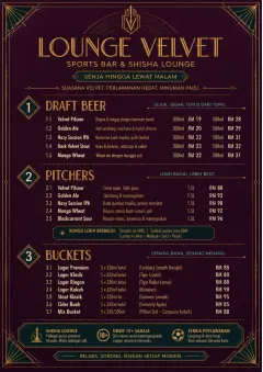 Lounge Velvet menu template preview