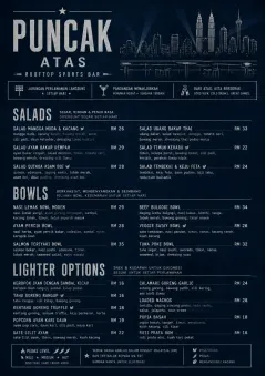 Rooftop Skyline menu template preview
