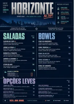 Rooftop Skyline menu template preview