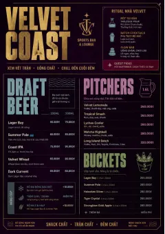 Lounge Velvet menu template preview