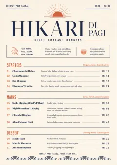Chef Carte Brève menu template preview