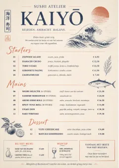 Chef Carte Brève menu template preview