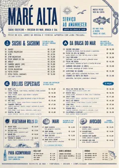 Coastal Regional menu template preview