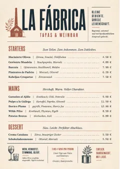 Chef Carte Brève menu template preview