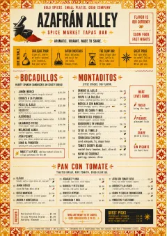 Spice Market Bold menu template preview