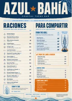 Coastal Regional menu template preview
