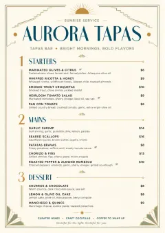 Chef Carte Brève menu template preview