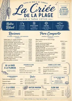 Coastal Regional menu template preview