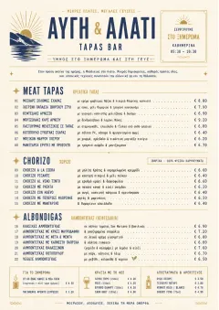 Fine Regional menu template preview