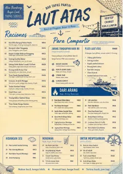 Coastal Regional menu template preview