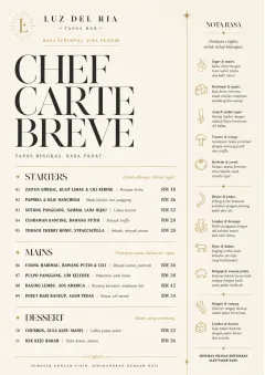 Chef Carte Brève menu template preview