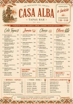 tapas heritage tradition menu template preview