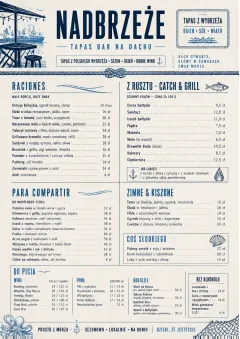 tapas coastal regional menu template preview