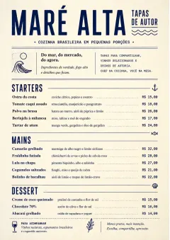 Chef Carte Brève menu template preview