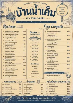 Coastal Regional menu template preview