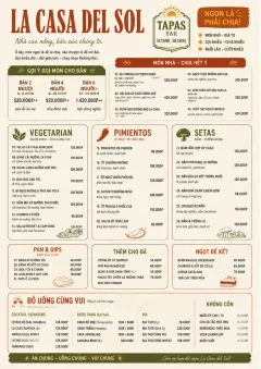 tapas family style feast menu template preview