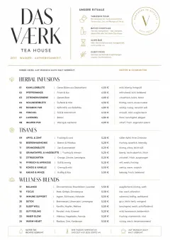 Modern Minimal Pour menu template preview