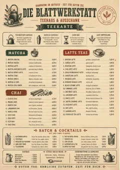 Heritage Taproom menu template preview