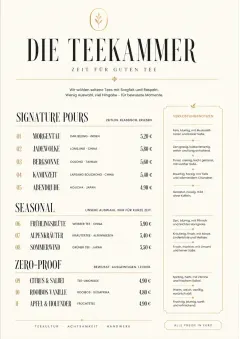 Boutique Pour Card menu template preview