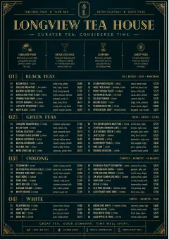Editorial Cellar menu template preview