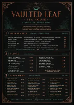 Speakeasy Spirits menu template preview