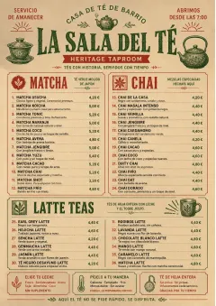 Heritage Taproom menu template preview