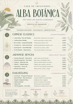 Botanical Infusion menu template preview