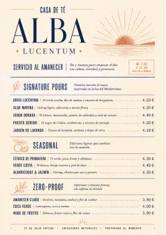 Boutique Pour Card menu template preview