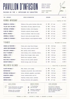Modern Minimal Pour menu template preview